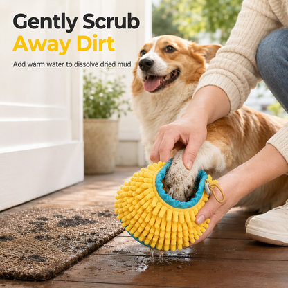 2-in-1 Portable Dog Paw Cleaner with Drying Towel