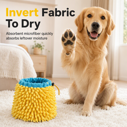 2-in-1 Portable Dog Paw Cleaner with Drying Towel