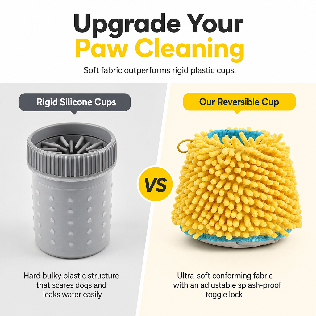 2-in-1 Portable Dog Paw Cleaner with Drying Towel