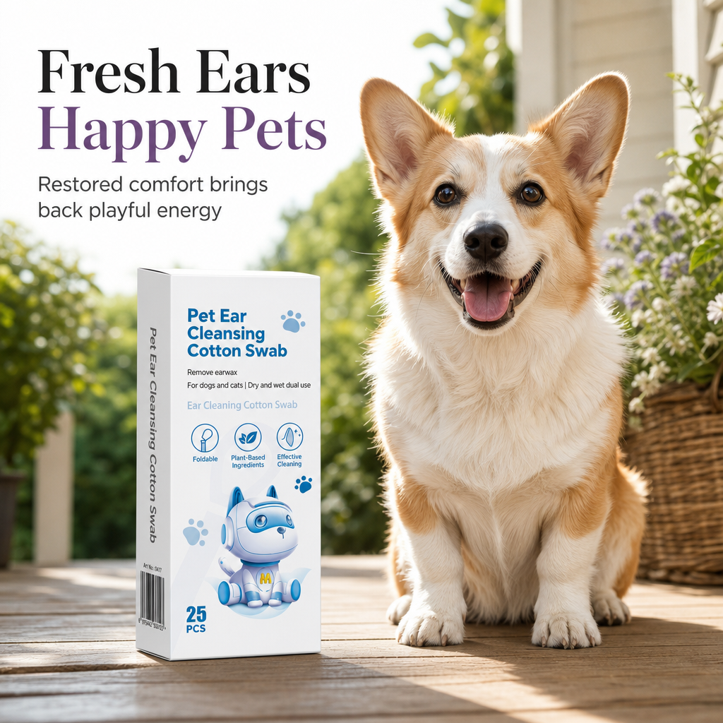 Pet Ear and Eye Cleaning Cotton Swabs for Cats and Dogs
