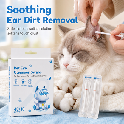 Pet Ear and Eye Cleaning Cotton Swabs for Cats and Dogs