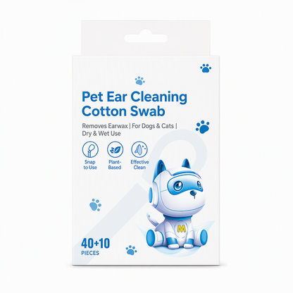 Pet Ear and Eye Cleaning Cotton Swabs for Cats and Dogs