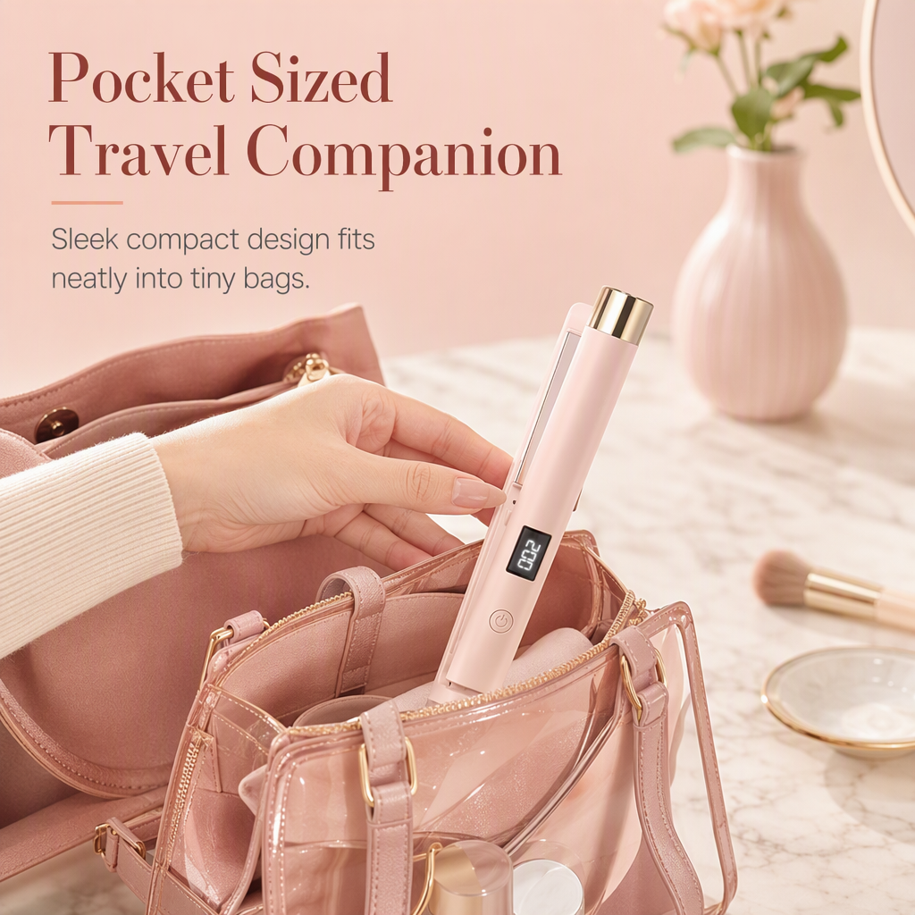 2 in 1 Hair Straightener and Curler Flat Iron Dormitory Friendly Dual Use Hair Styling Tool for Bangs Straightening and Curling