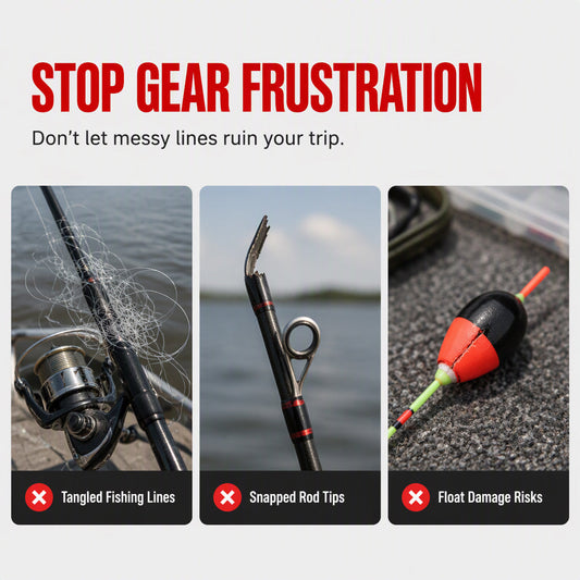 Integrated Silicone Fishing Rod Tip Protector and Line Winder
