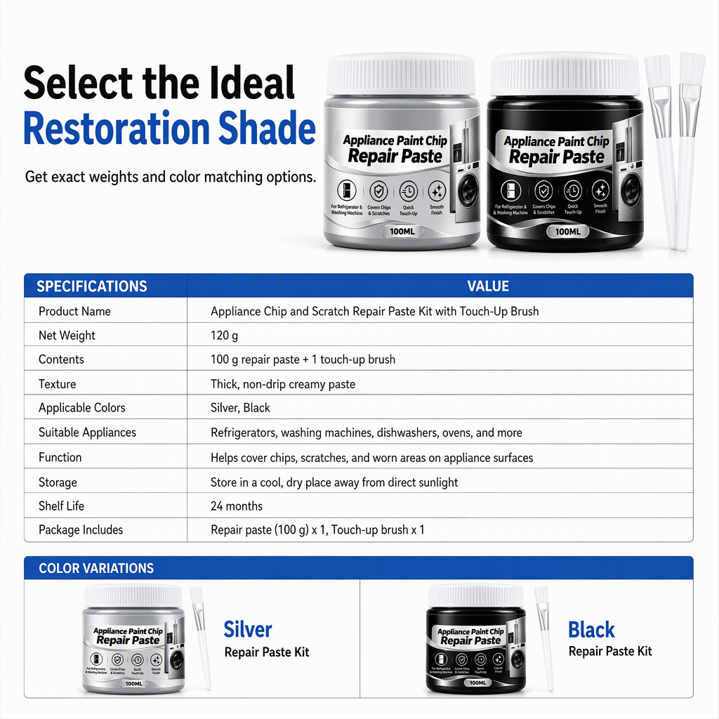 Restore Appliance Scratches Instantly! Silver & Black Repair Paste