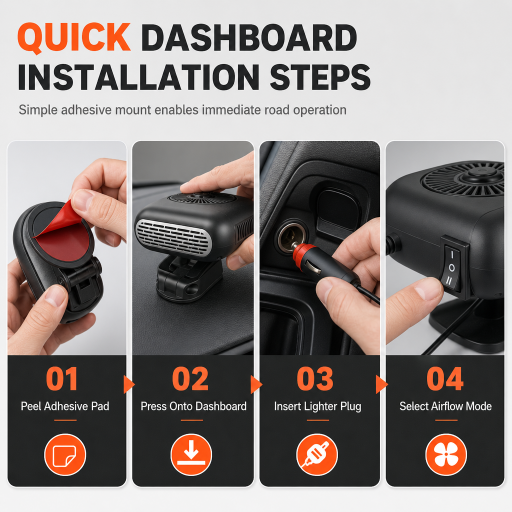 Portable Car and Windshield Defroster 12V 24V Auto Warm Air Blower Fan