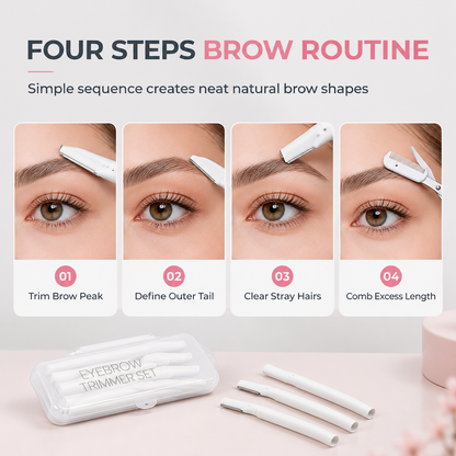 3-Piece Eyebrow Razor Set with Stainless Steel and Safety Guards for Facial Hair Trimming and Shaping