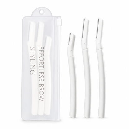 3-Piece Eyebrow Razor Set with Stainless Steel and Safety Guards for Facial Hair Trimming and Shaping