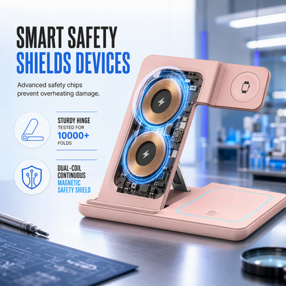 ⚡ Foldable 3-in-1 Wireless Charging Stand