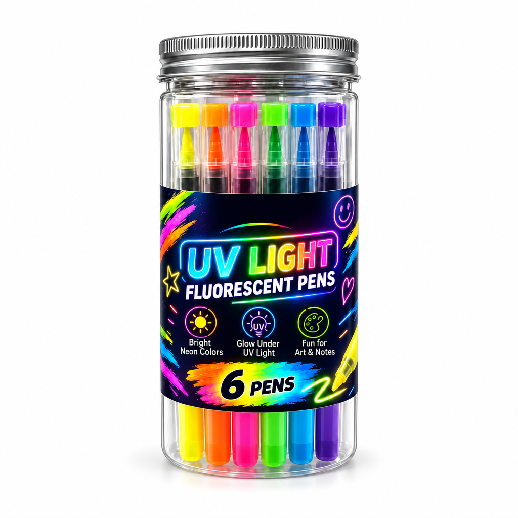 6-Piece UV Neon Highlighter Markers