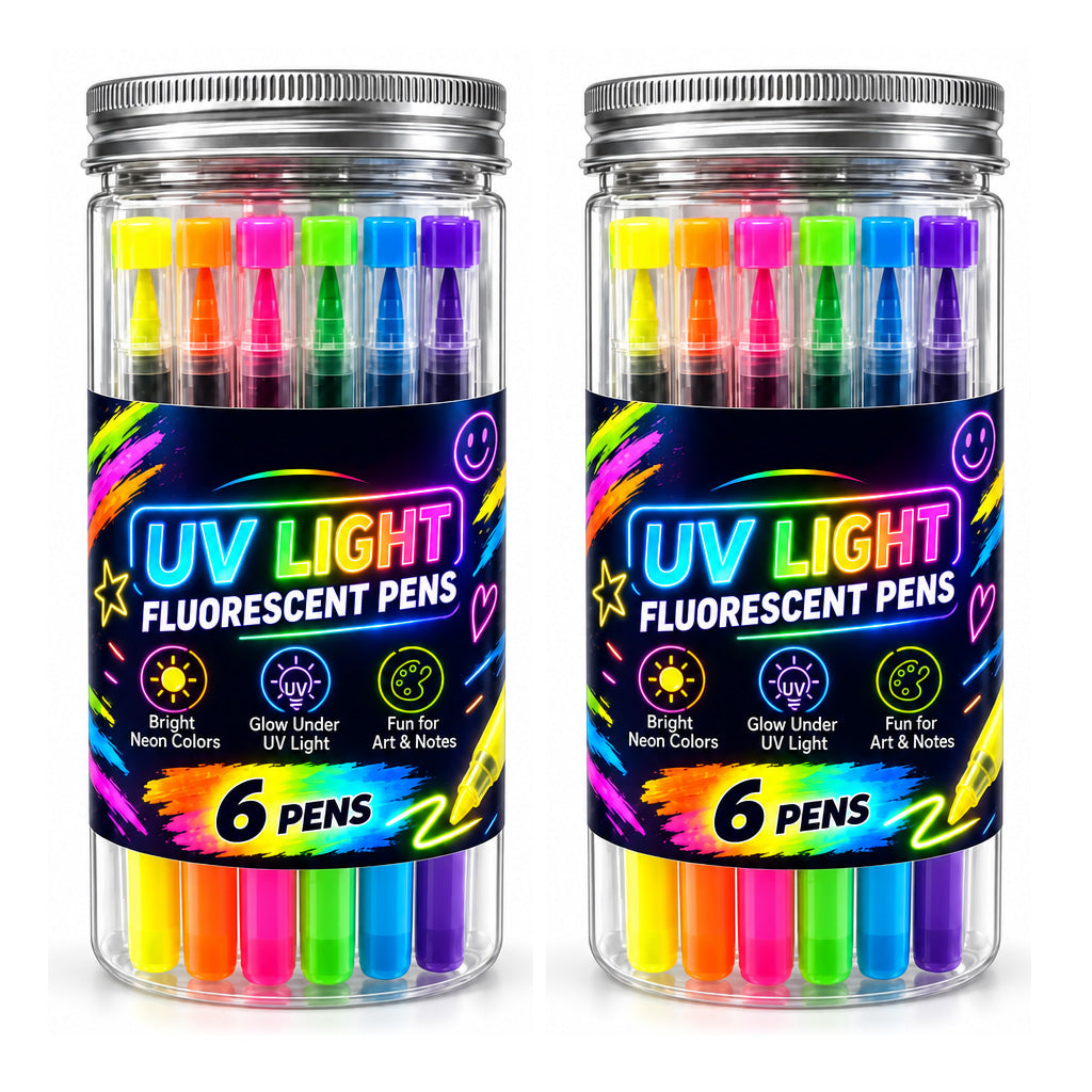6-Piece UV Neon Highlighter Markers