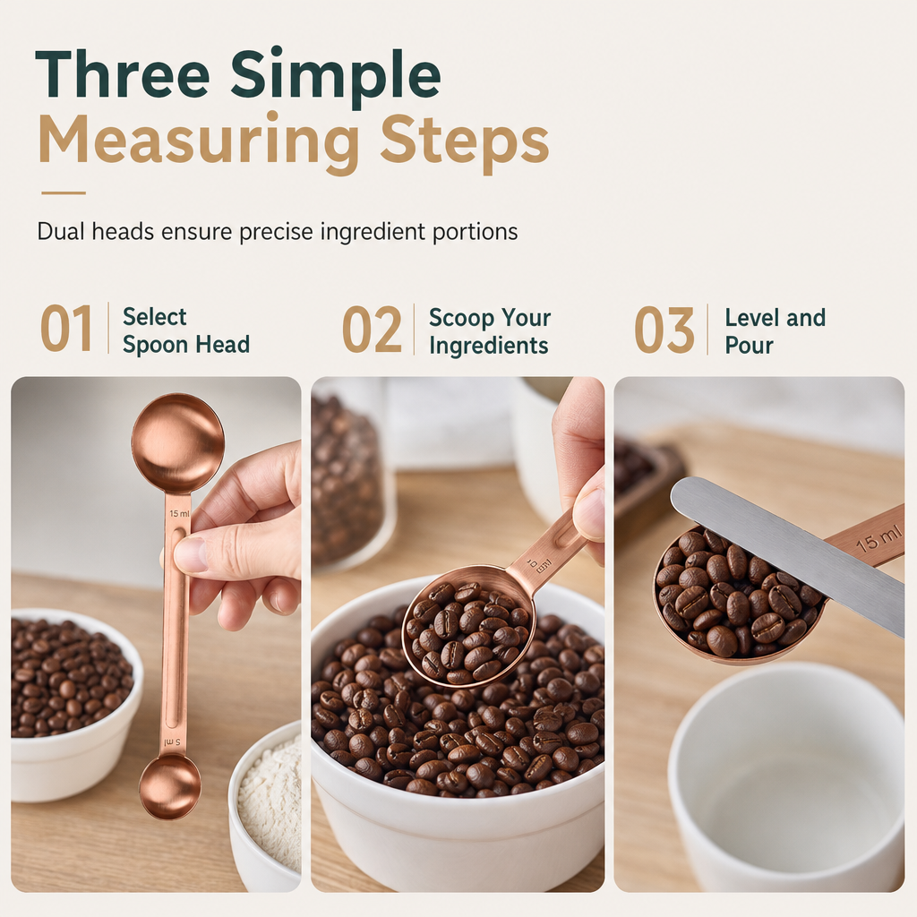 Stainless Steel Dual-Sided Measuring Spoon