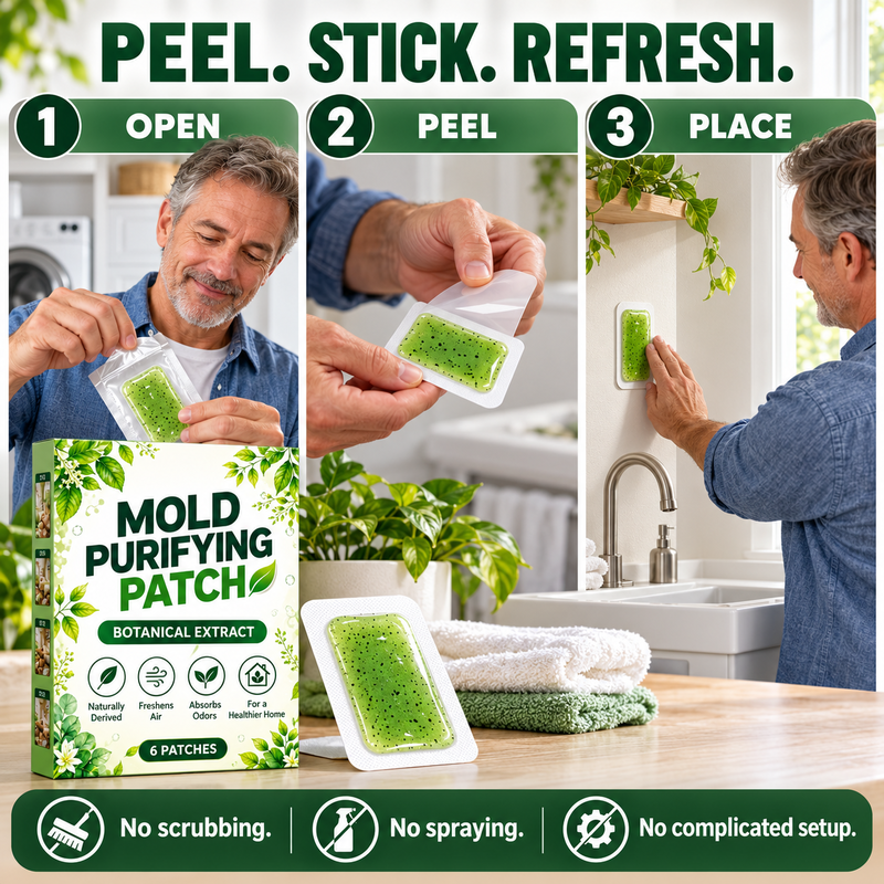 6 Pieces Mold Removal Patches for Household Walls Kitchen and Bathroom Mildew Purification Pads