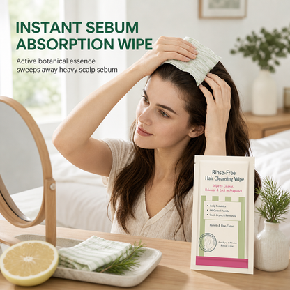 Rinse-Free Hair Cleansing Wipes for Waterless Hair Washing