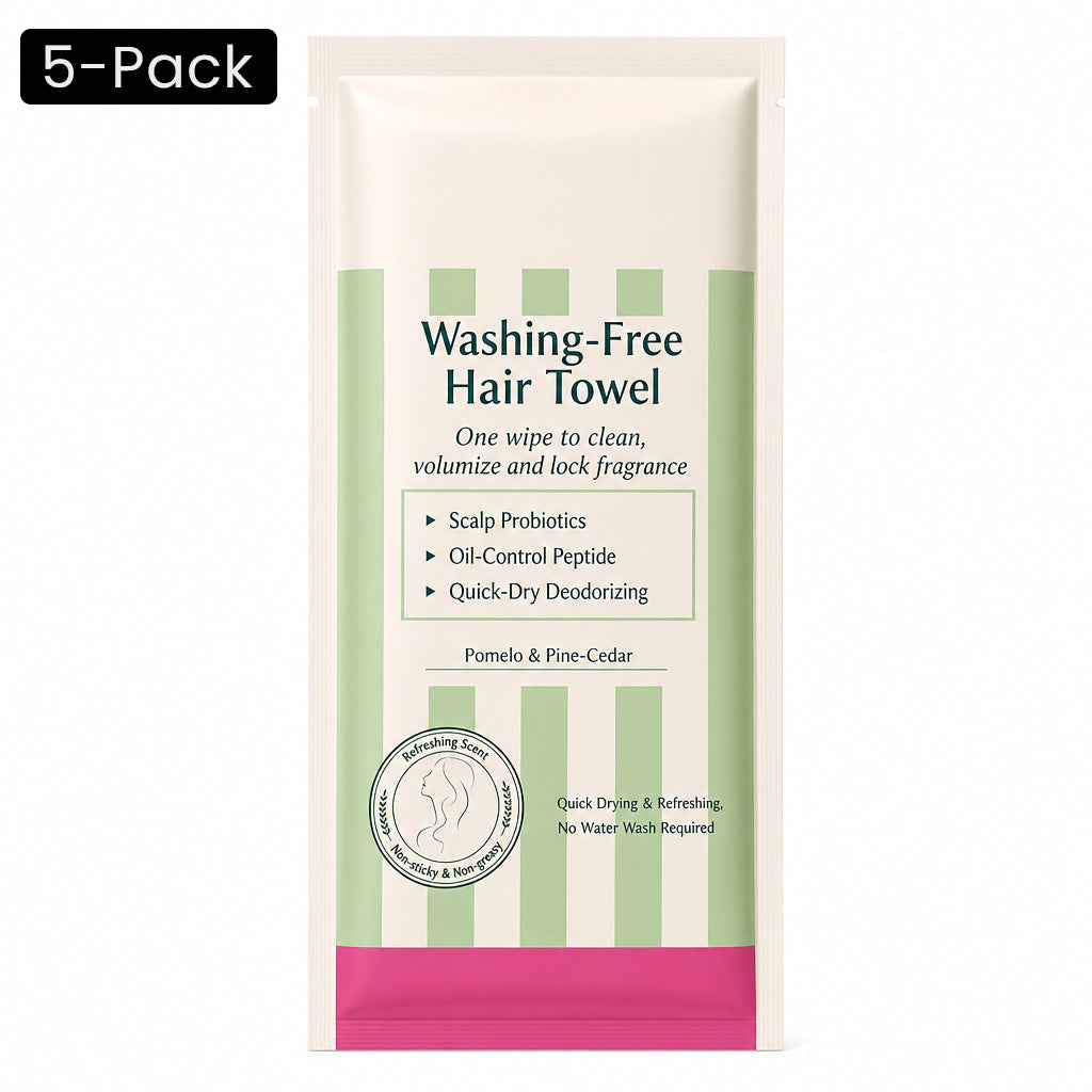 Rinse-Free Hair Cleansing Wipes for Waterless Hair Washing