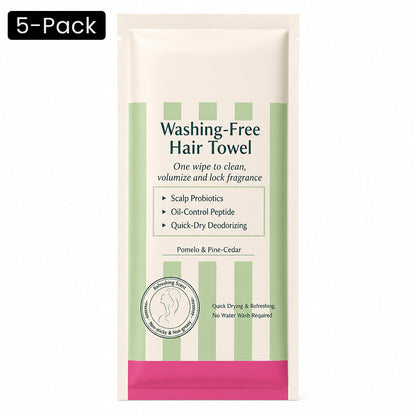 Rinse-Free Hair Cleansing Wipes for Waterless Hair Washing