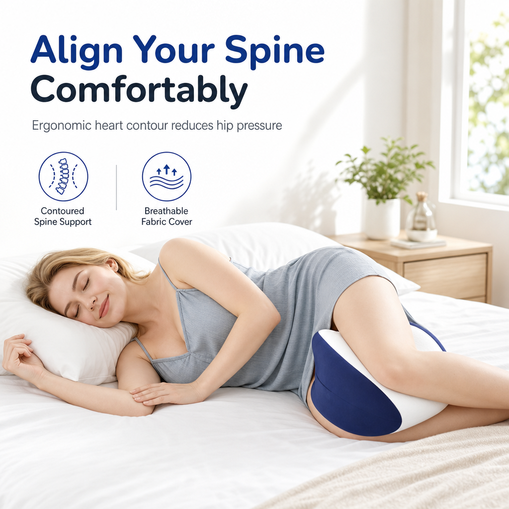 Heart-Shaped Memory Foam Knee Pillow for Side Sleepers