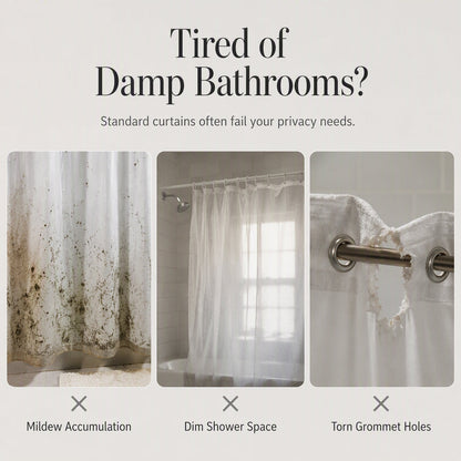 Elegant Printed Double Layer Grommet Shower Curtain