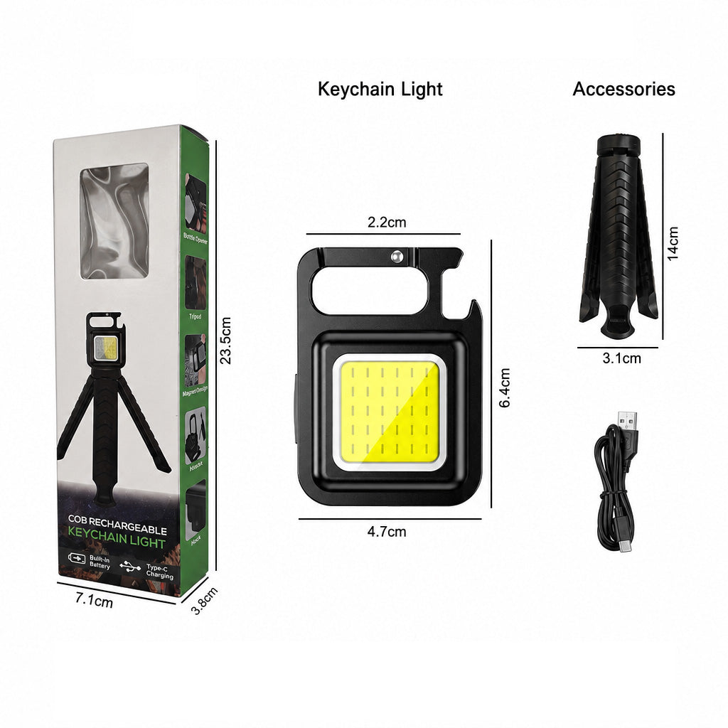 Mini Rechargeable Flashlight with Magnetic Back