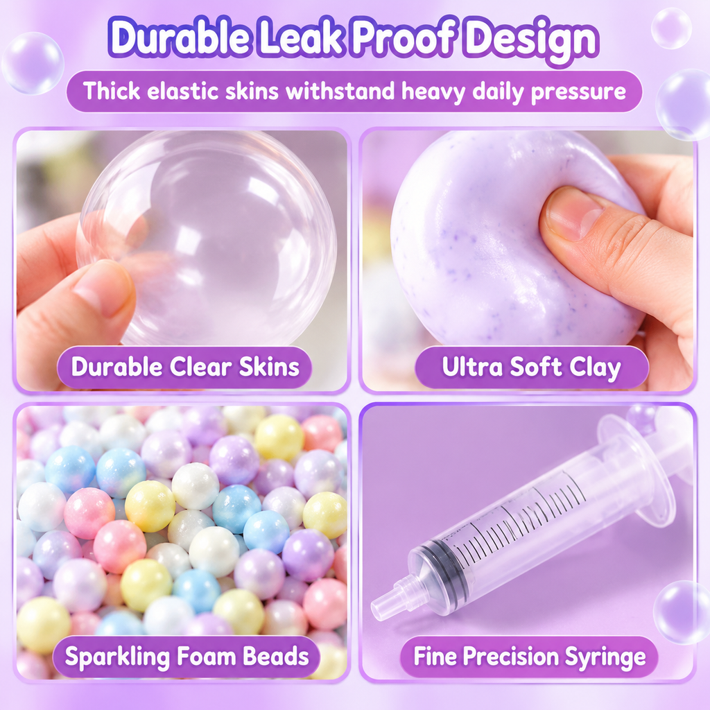 💞50K+ SOLD! 🧪DIY Squeeze Ball Making Kit – mix colorful clay & sparkling fillers, leak-proof slow-rising fun. No-mess craft for kids! 🎨✅