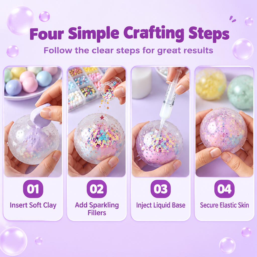 💞50K+ SOLD! 🧪DIY Squeeze Ball Making Kit – mix colorful clay & sparkling fillers, leak-proof slow-rising fun. No-mess craft for kids! 🎨✅