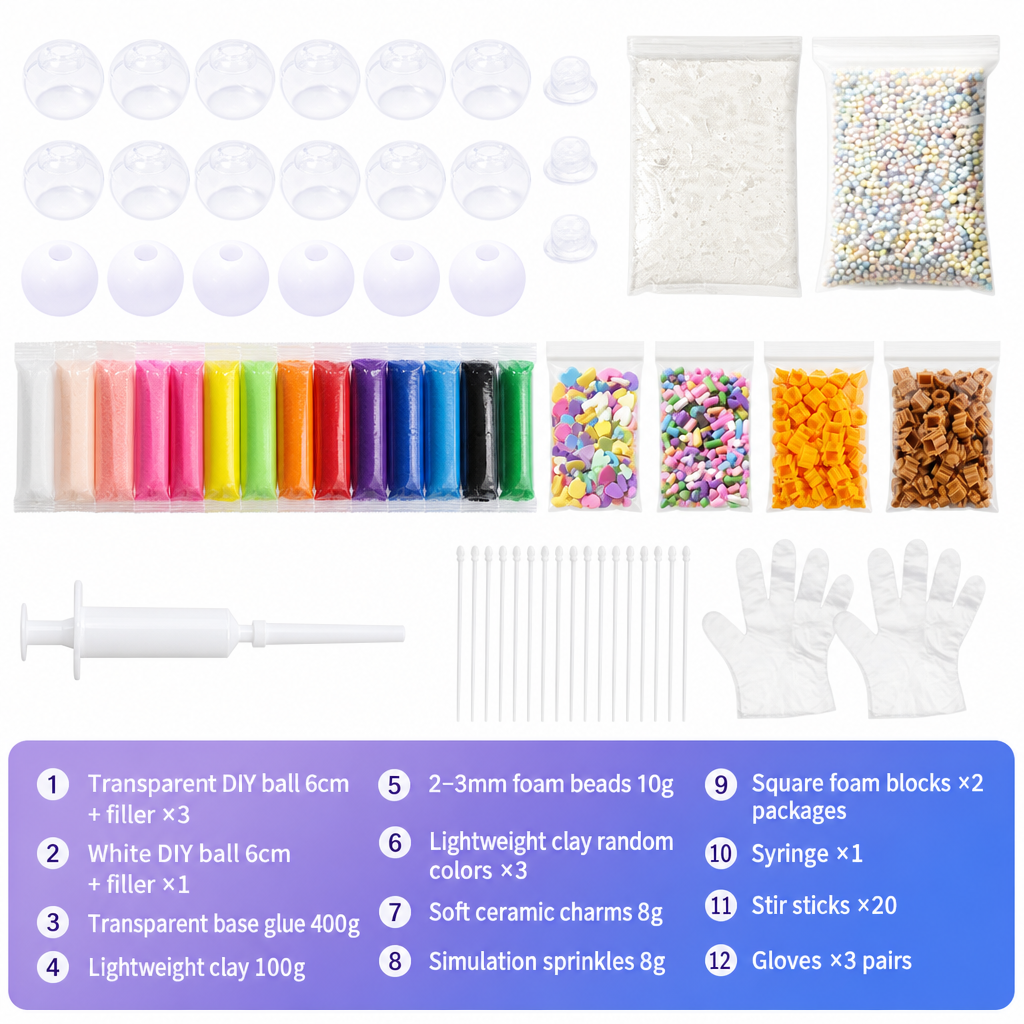💞50K+ SOLD! 🧪DIY Squeeze Ball Making Kit – mix colorful clay & sparkling fillers, leak-proof slow-rising fun. No-mess craft for kids! 🎨✅