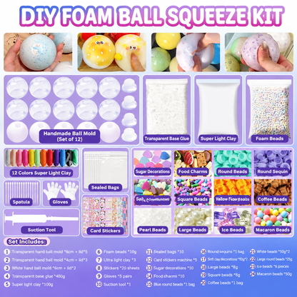💞50K+ SOLD! 🧪DIY Squeeze Ball Making Kit – mix colorful clay & sparkling fillers, leak-proof slow-rising fun. No-mess craft for kids! 🎨✅