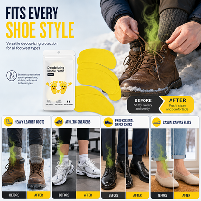 Lemon Scented Shoe Deodorizer Patches Odor Eliminating Stickers for Sneakers and Insoles 10 Pieces