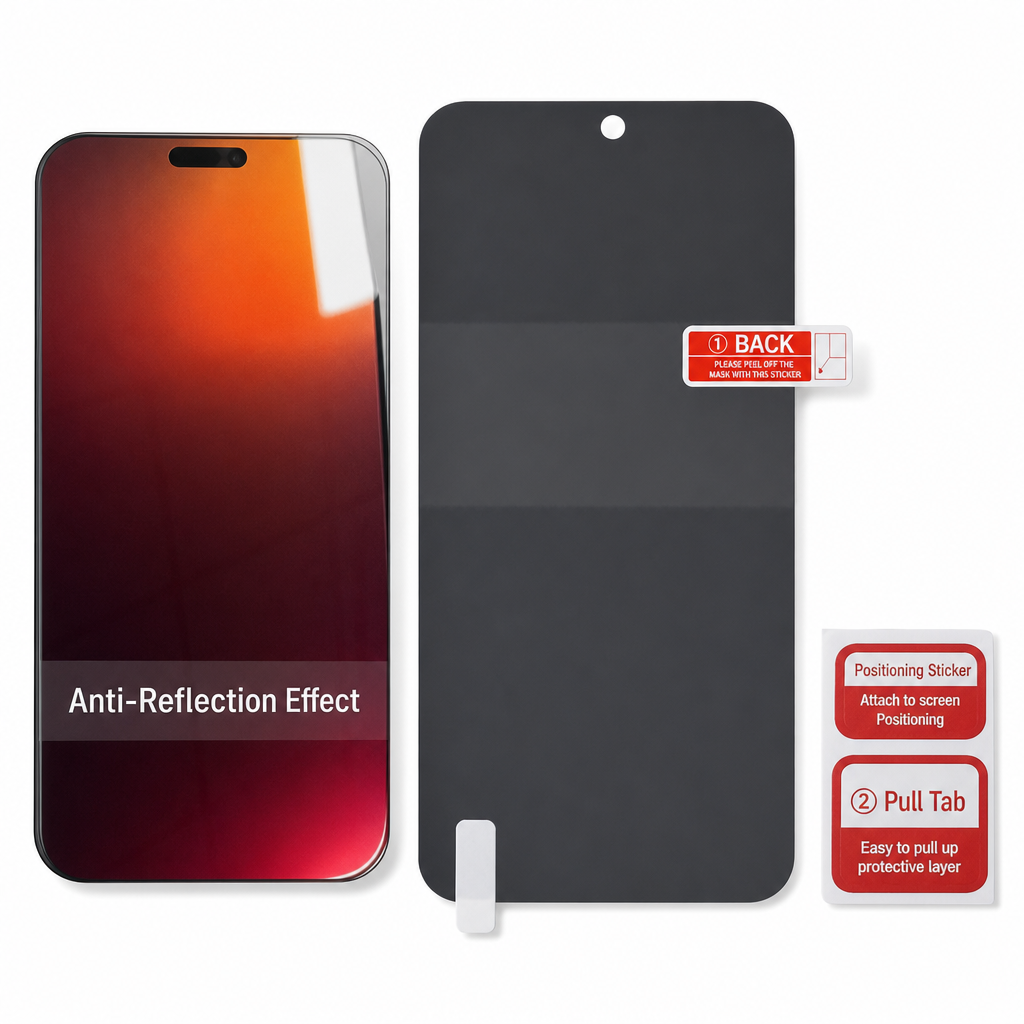 Gradient Privacy Hydrogel Screen Protector Colorful Anti TPU Film with Easy Installation Positioning Sticker Compatible with 18 Pro Max 17 Air 16 15 14 Series