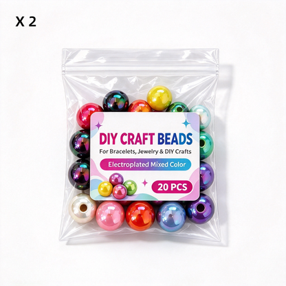 DIY Electroplated Glossy Round Beads Craft Set