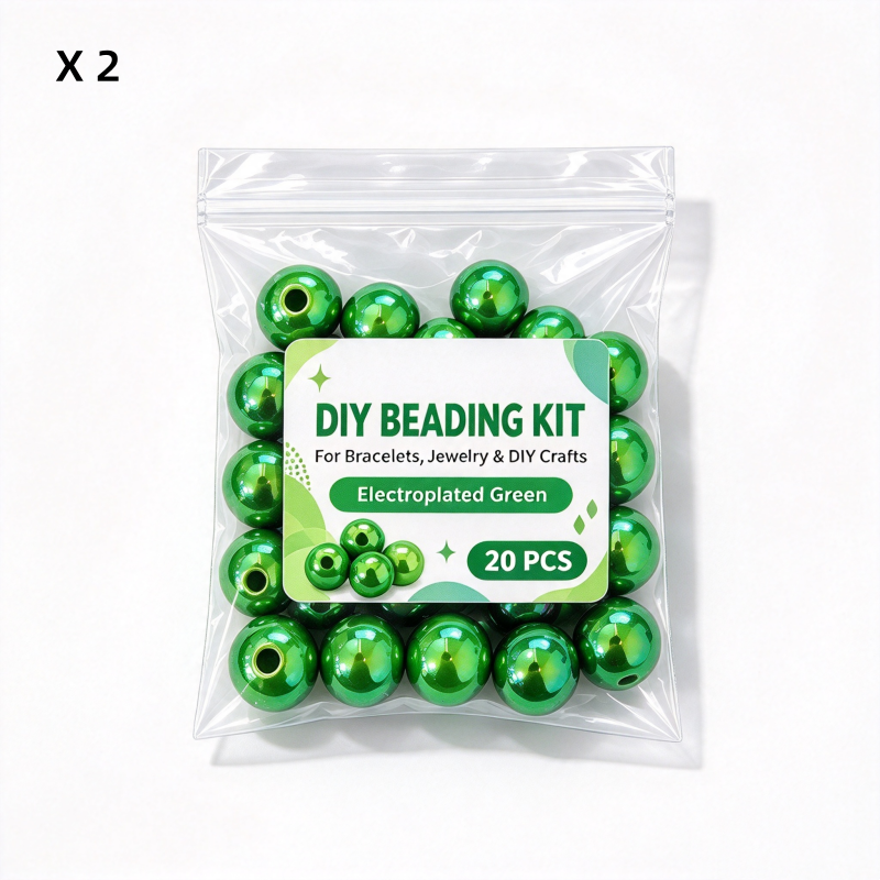 DIY Electroplated Glossy Round Beads Craft Set