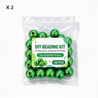 DIY Electroplated Glossy Round Beads Craft Set