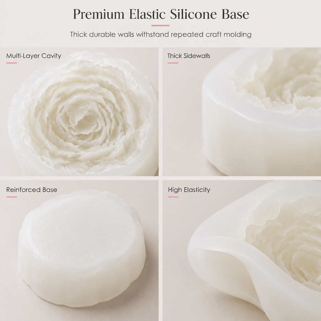 Peony Flower Silicone Mold for Cake