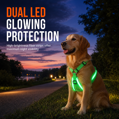 Adjustable LED Dog Harness Luminous Flashing Pet Chest Strap