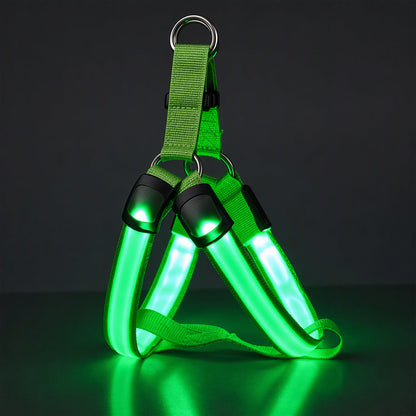 Adjustable LED Dog Harness Luminous Flashing Pet Chest Strap