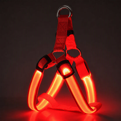 Adjustable LED Dog Harness Luminous Flashing Pet Chest Strap