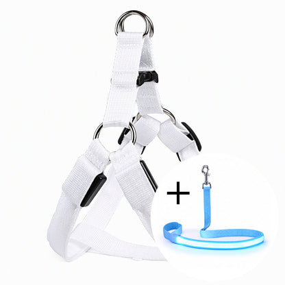 Adjustable LED Dog Harness Luminous Flashing Pet Chest Strap