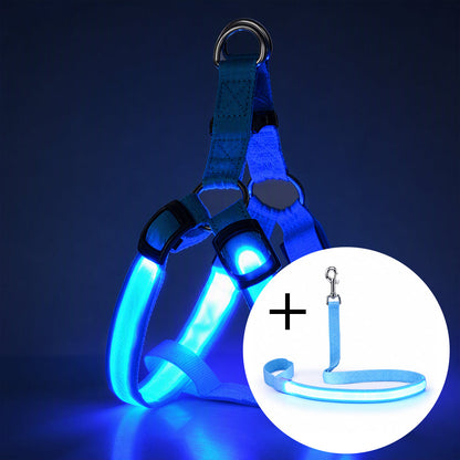 Adjustable LED Dog Harness Luminous Flashing Pet Chest Strap