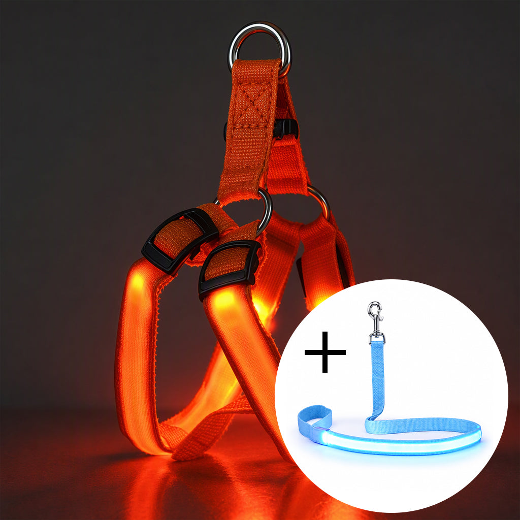 Adjustable LED Dog Harness Luminous Flashing Pet Chest Strap