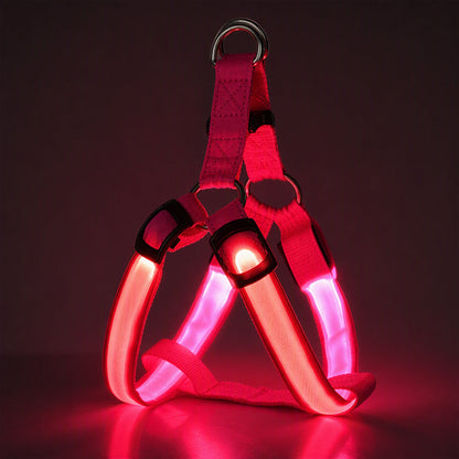 Adjustable LED Dog Harness Luminous Flashing Pet Chest Strap