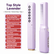 Portable Cordless Hair Straightener Brush and Curler 2 in 1 Mini Rechargeable Hair Straightening Comb for Travel