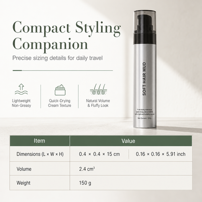 Men's Long Lasting Soft Hair Clay Volumizing and Refreshing Styling Hair Wax 100g
