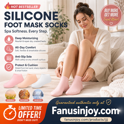 🔥🔥Get 3 items when you buy 1！✨️Enjoy a foot spa anytime anywhere！👣Moisturizing Foot Mask Exfoliating Silicone Socks Beach Protective Socks(3pcs)