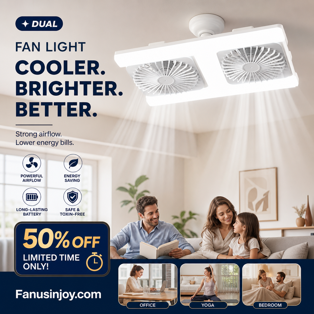 ❄️This fan delivers air conditioner cooling effect! 💥Limited time 50% off! Modern 2-in-1 LED Ceiling Fan Light