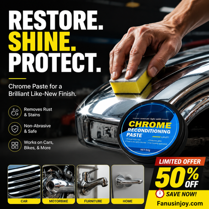 🔥Hot-selling product-🚗The rust stains really do affect the appearance！Car Chrome Restoration Paste