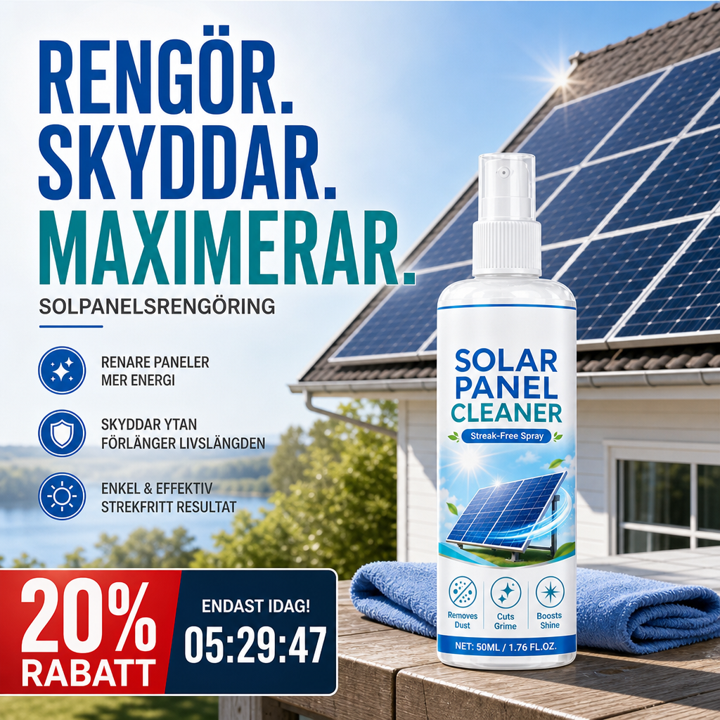 ☀️ LIMITED-TIME 50% OFF! Solar Panel Cleaner Spray, Streak-Free Cleaning Solution Removes Dust & Bird Droppings to Boost Power Efficiency