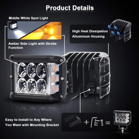Car Dual Sides LED Dual Color Light