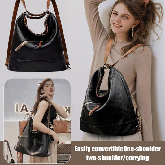 Large Capacity Leather Bucket Bag